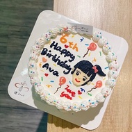 台北 客製化蛋糕 鑠甜點 人像女孩 繪圖 生日