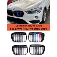 For BMW X1 Series F48 F49 Front Kidney Bumper Grille Golss Black Facelift Grill Hood 2016-2019 SDri
