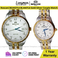 [Klang Longmen] Roscani Paris BG4437L6 BL4447L6 Sapphire Crystal Gold Silver Couple Watch Jam Couple 情侣手表