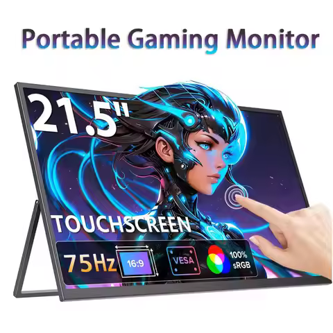 21.5“Portable Gaming Monitor w/touch 75Hz HDR Screen Travel Gaming Computer Display for Steam Deck L