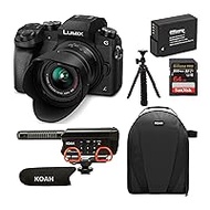 Panasonic LUMIX G7 Digital Camera with 14-42mm f/3.5-5.6 Lens Bundle with Professional On Camera Video Microphone and Accessories (6 Items)