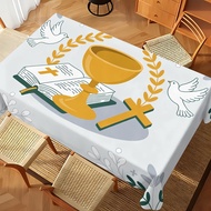 Christian Catholic Altar Tablecloth Holy Week Cross Print Church Tablecloth