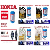 COMBO SET + FREE GIFT (SPORT WATCH) , HONDA ENGINE OIL 4L , FULLY 0W20 0W30 SEMI 5W30 10W30