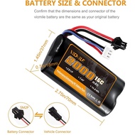 Bateri Li-ion 7.4V 2000mAh 2S dengan Palam SM 2P Bateri Berkapasiti Tinggi Boleh Dicas Semula dengan