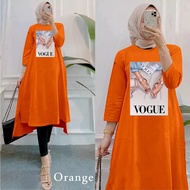 Dress Wanita Kekinian 2023 Import Gamis Jumbo VOGUE MIDI DRESS KAOS KATUN COMBED UKURAN M L XL XXL