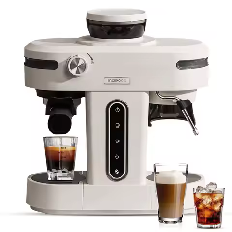 Mcilpoog AC510 19Bar Semi Automatic Coffee Espresso Machine With Grinder & Steam Wand Espresso Maker