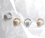 littlegirl gifts-Diamond small circle earrings s925 ขนาด 9mm