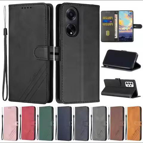 For OPPO A98 A78 A58 5G Case Leather Flip Case on For Coque Oppo A98 A79 A59 A78 A58 A38 A18 Phone C