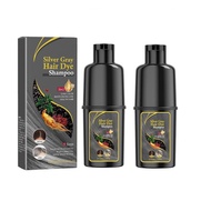 2PCS Gray Hair Dye Shampoo, 3 in 1 Long Lasting Natural Ingredients 2 Packs Hair Dye Shampoo for Wom