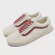 Vans 休閒鞋 Old Skool 男鞋 女鞋 白 紅 麂皮 皮革 撞色 低筒 拼接 VN0A4BW2R2S