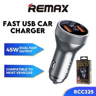 REMAX Car Charger Fast Charging 45W RCC-325 USB Car Charger Adapter Car Fast Charger Kereta Car USB 