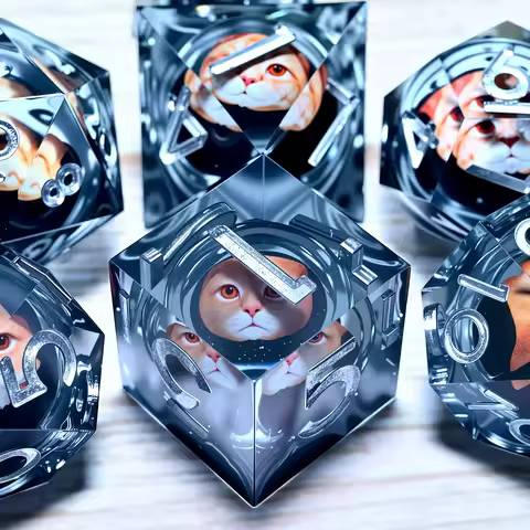 DND Resin Dice 7-Piece Set for Dungeons and Dragons DND 5e RPG Gift, Board Game Tabletop Role Playin