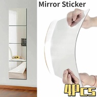 20*20cm Square Acrylic Soft Mirror Sticker/Round Corner 3D Wall Mirror DIY Decoration