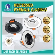 Eyeball Casing Fitting Aluminum Metal Eyeball Casing Black + White Downlight Casing Square or Round(Not PVC or Plastic)