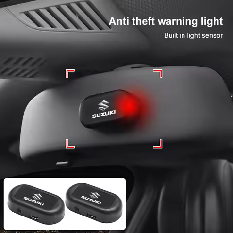 Car Mini LED Solar Powered Security Light Caution Lamp Auto Accessories For Suzuki DZire IGNIS Alto