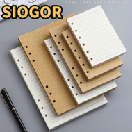 SIOGOR 80Sheets Notebook Refill Paper, A5/A6/A7 Horizontal Line/Blank Loose Leaf Paper, Durable Kraf