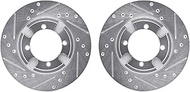 Dynamic Friction Company Front Brake Rotors-Drilled and Slotted-Silver 7002-72033