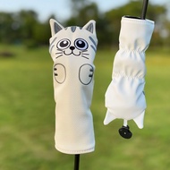 Golf Club Cover Cute Cat Full Set 1/3/5/UT Wooden Cover Semicircle Straight Putter Iron Cap Cover