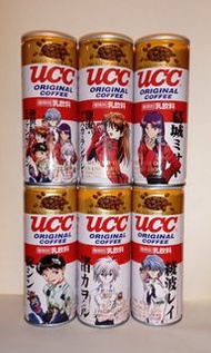 UCC ORIGINAL COFFEE 新世紀 劇場版 THE END OF EVANGALION 絕版罐裝咖啡 一套6罐