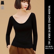 JAPAN PATENTED 24HRS Bra Padded Warm Long Sleeve Top ｜ Anti-Sagging Up Fit Sleep Night BAMBI WATER