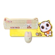 (British Keyboard) Free Thai Sticker GEEZER KITTY KY100 PLUS SET Wireless Keyboard And Mouse (Keyboa