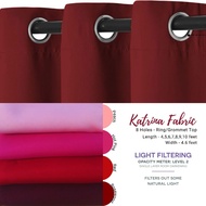 Ring Top Curtain PEACH/PINK/RED/MAROON 100% Katrina Fabric 4/5/6/7/8/9/10 feet (L) X 4.6 feet (W)
