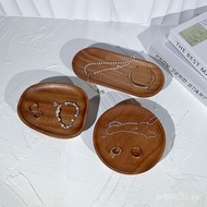 Solid Wood Jewelry High Stand Ring Display Tray Necklace Display Tray Ebony Wood Ancient Style Acces