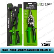 Paket Set TEKIRO 2pcs Tang Rivet-Gunting Baja Ringan-Gunting Holo