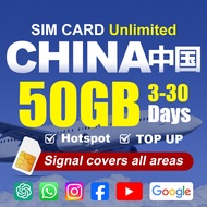 China VPN Sim Card 3-30 Days High Speed 5G/4G – 30GB UNLIMITED HOTSPOT China SIM Card With VPN 中国SIM