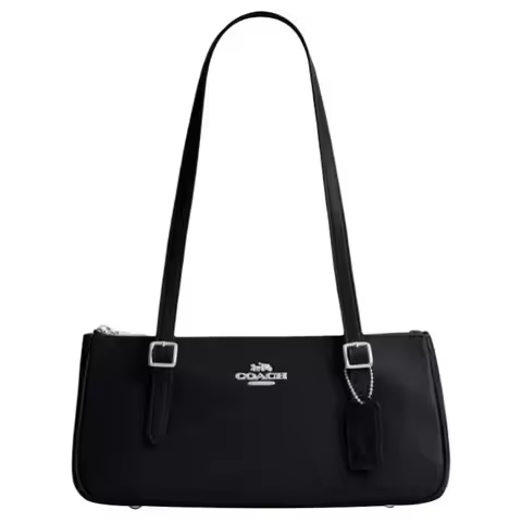 COACH Cow Leather Baguette Bag Bowling Ball Shoulder Bag Large Women's Black CBJ05-SVBK