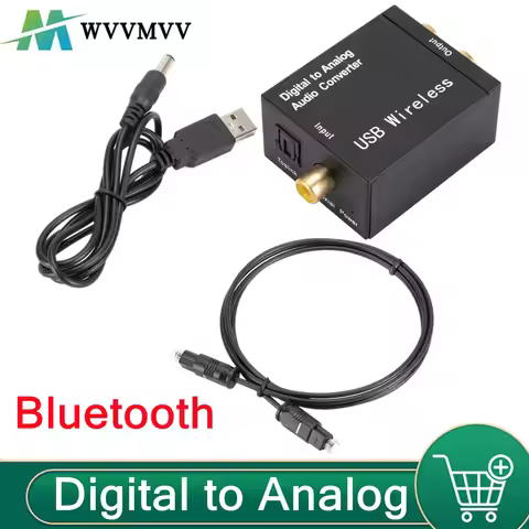 Digital to Analog Audio Converter RCA R/L Output Audio Adapter DAC Amplifier Box for Coaxial Optical