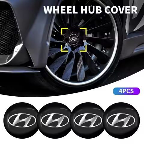 3D Aluminum Stying Car Wheel Center Hub Caps Cover Rim Sticker For Hyundai Tucson IX35 I30 I20 Kona 