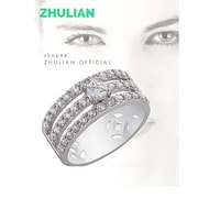 ZHULIAN (RG5101) Cincin Saduran Emas Putih Rohdium. Zhulian Rohdium Plated Ring.