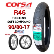 Tubeles Corsa r46 Tires 90/80-17 Donut Soft Compound Tires ring Tires 17 tires Corsa r46 90/80-17 do