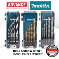 Makita Straight Shank Drill Bit Set | Metal | Wood | Masonry Concrete