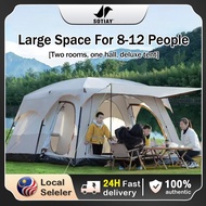 SOTIAY Khemah Besar 8-12 Persons Camping Tent Waterproof Kemah Murah Large Camping Tent 2 Rooms Doub