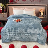 ** New Style Blanket Warm Blanket Wedding Blanket 5D Embossed Plain Color Cloud Blanket Thickened Wa