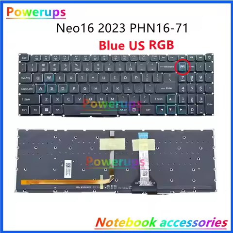 New Original Laptop US/RU/LA RGB Backlight Keyboard For Acer Predator Helios Neo16 2023 PHN16-71-51F