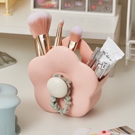Flower-shaped Makeup Brush Holder - Wall-mounted Bathroom Organizer for Cosmetics/Toothbrush/Skincar