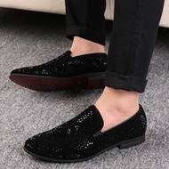 ☞รองเท้าอย่างเป็นทางการ รองเท้าบูท Fashion Style leather men shoes Casual Crocodile leather Loafers 