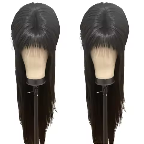 28inch Elvira Mistress of the Black Wig for Cosplay Costume Accessory