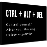Inspirational Quotes Ctrl Alt Del Black Artwork Canvas Prints Bedroom Picture Wall Art Living Room O