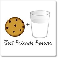 3dRose Cute Cartoon Milk and Cookies-Best Friends Forever-Iron on Heat Transfer, 6 by 6", for White