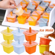 Summer Popsicle Freezing Box / Easy-Demoulding Icy Cube Mold / Cheese Jelly Mould Cup / Reusable Perfect Ice Making Tray / Home Pub Cafe Ice Grid