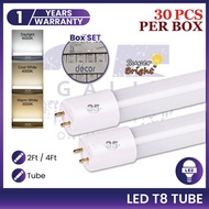 [1 BOX SET -30PCS] T8 LED Tube 2FT 4FT 11W 22W 35W Bright Lamp LED T8 SET T8 LED Tube Light Lampu Ka