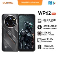 OUKITEL WP62 48GB+512GB​​ Android 15 Rugged Phone​​ 5G 11000mAh  Camp Light Handphone  6.6“ FHD+ 120