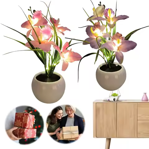 LED Orchid Lamp Artificial Flower Night Light Decorative Orchid Flower Light Phalaenopsis Atmosphere