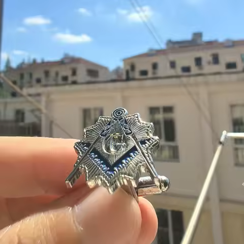 Freemason Blue Lodge Sunburst Cuff Link Square and Compass
