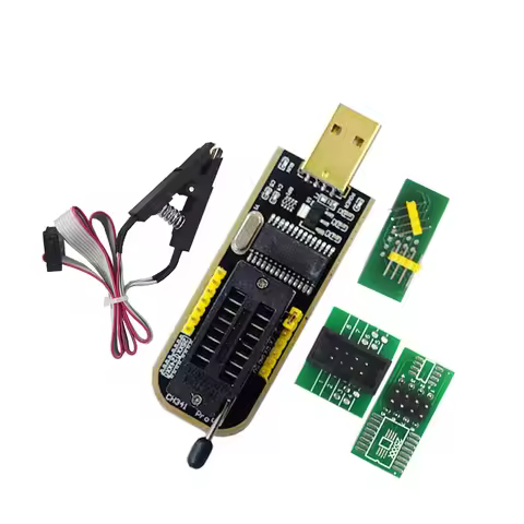 CH341A CH341 24 25 Series EEPROM Flash BIOS USB Programmer Module + SOIC8 SOP8 Test Clip For EEPROM