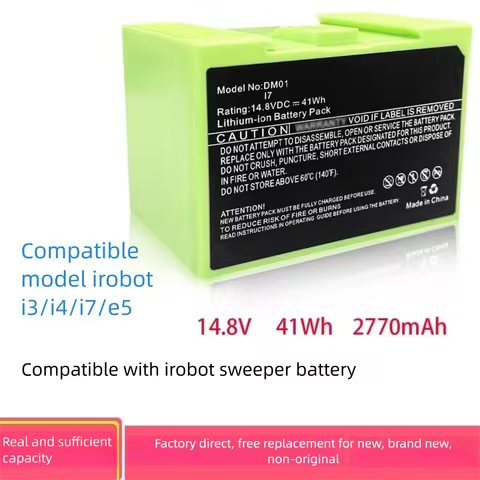 Spare Battery for iRobot Roomba i3 i4 i7 e5 Vacuum Cleaner 14.4V/14.8V 2770mAh Li‑ion Battery Fast C